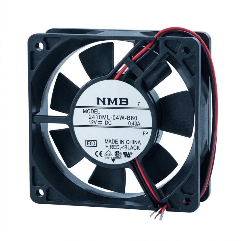 Nmb-Mat 2410ML-04W-B60 ,Ebat 60x25mm,Besleme 12vdc 0.22A 3.6W,Hava 25-Cfm,2-Kablo Fan