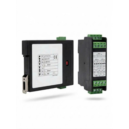 Tekon UT18-1 12 ,Besleme 24vdc,Giriş 4..20mA,Çıkış 4.20mA 0..10v,Universal Sinyal Konverter