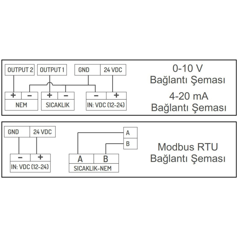 Ems ST-341 0 100C ,Besleme 24vdc,Ölçüm 0.. 100 Derece, 0.. 100 Nem,Çıkış 4..20mA,Isı-Nem Sensör Transmitter