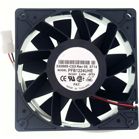 Delta PFB1224UHE-8F53 ,Ebat 120x38mm,Besleme 24vdc 2.40A 48W,253-Cfm,2 Kablo Fan