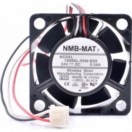 Nmb-Mat 1606KL-05W-B59-B22 ,Ebat 40x15mm,Besleme 24vdc 0.08A 1.5W,Hava 8-Cfm,3-Kablo Fan