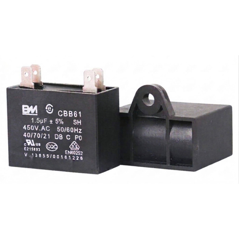 Artiko CBB61-1.5 ,Kapasite 1.5uF 450vac,Ebat 40x14x28mm,Daimi Kondansatör