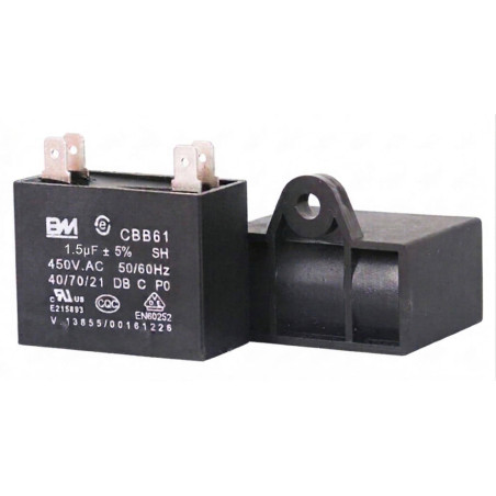 Artiko CBB61-1.5 ,Kapasite 1.5uF 450vac,Ebat 40x14x28mm,Daimi Kondansatör