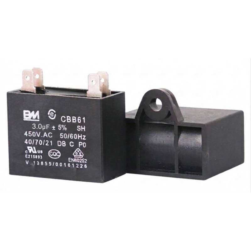 Artiko CBB61-3.0 ,Kapasite 3.0uF 450vac,Ebat 42x17x28mm,Daimi Kondansatör
