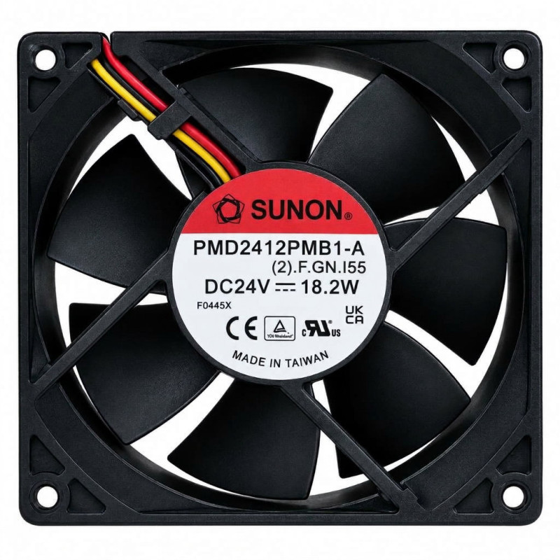 Sunon PMD2412PMB1-A 2 .F.GN.I55 ,Ebat 120x38mm,Besleme 24vdc 0.76A 18.2W,Hava 190-Cfm,3-Kablo Fan