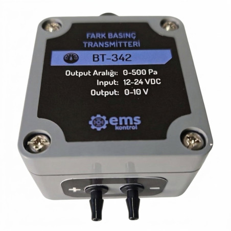 Ems BT-342-0.5 ,Besleme 24vdc,Ölçüm 0..500pA,Çıkış 0..10v,Fark Basınç Sensör Transmitter