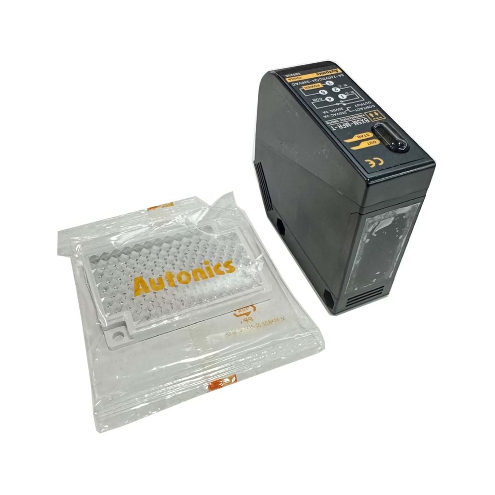 Autonics BX5M-MFR ,Kübik/5mt 24..220vac/dc Kontak-1A1K Terminalli Reflektör Fotosel