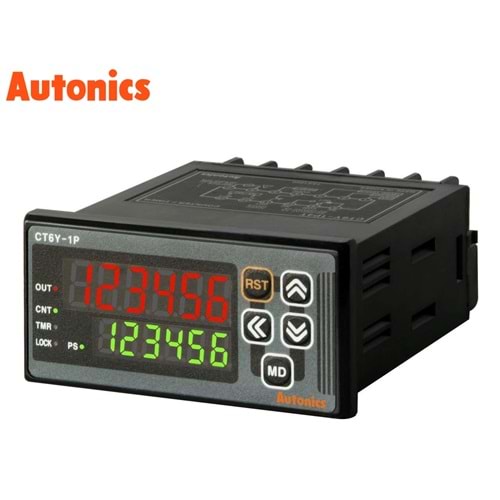 Autonics CT6Y-1P4 ,72x36mm 110v..220vac Kontak-1A1K 6-Hane Sayıcı/Zaman