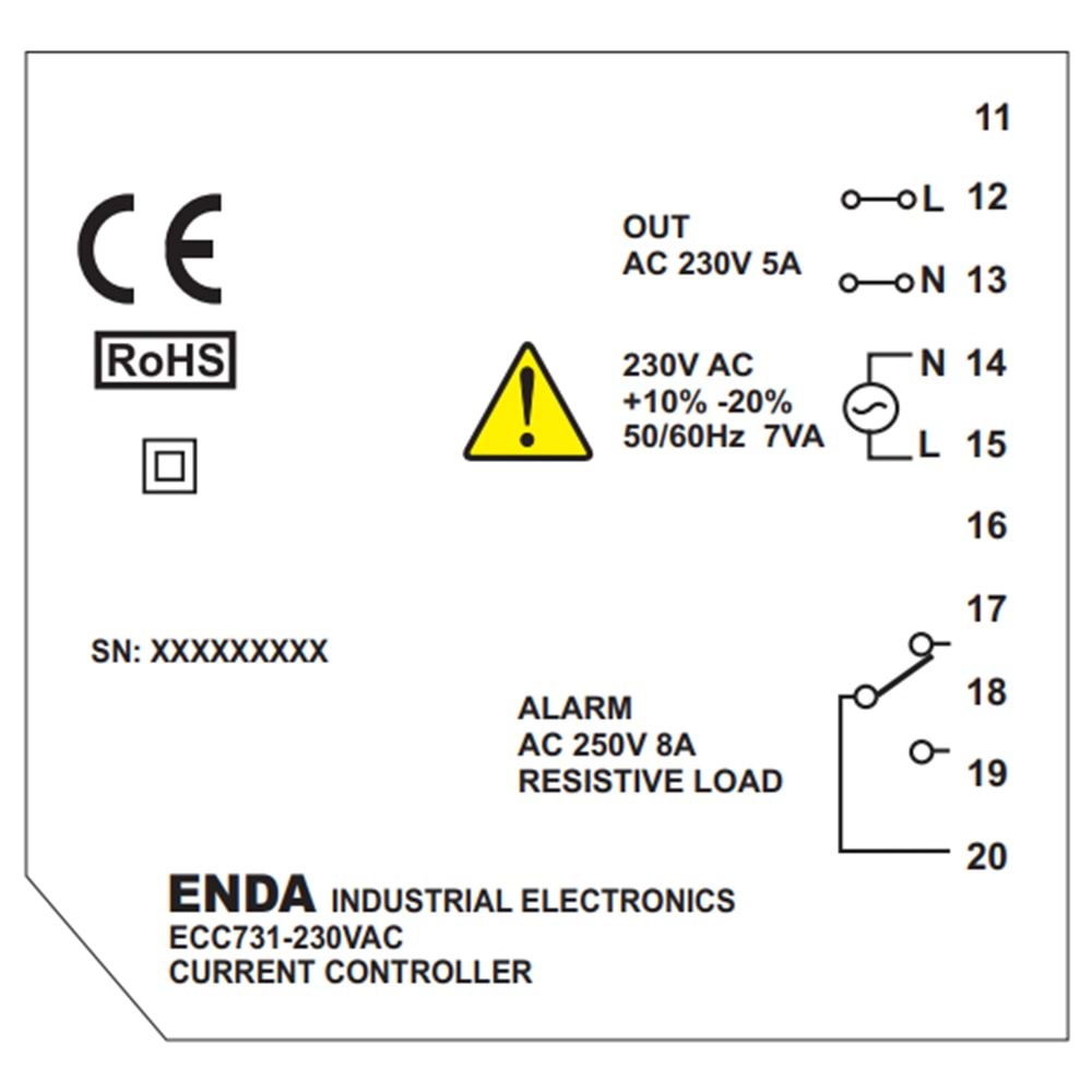 Enda ECC731-230V ,72x72mm 220vac Akım Kontrol