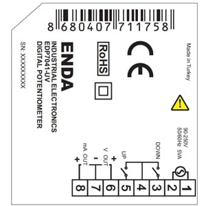 Enda EDP7041-LV ,72x72mm 24vac/dc Analog Çıkış Dijital Pot.