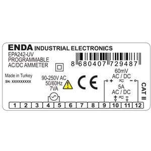 Enda EPA242-230V ,77x35 220vac X/5 Ampermetre