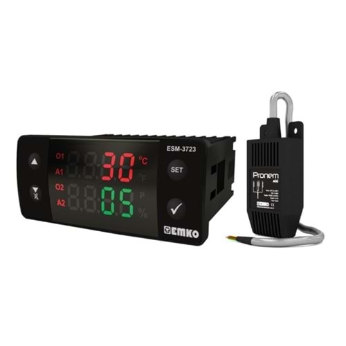 Emko ESM-3723.56601/0101/1660 ,77x35mm 220vac PMI-P Kontak-4A1K Isı-Nem Kontrol