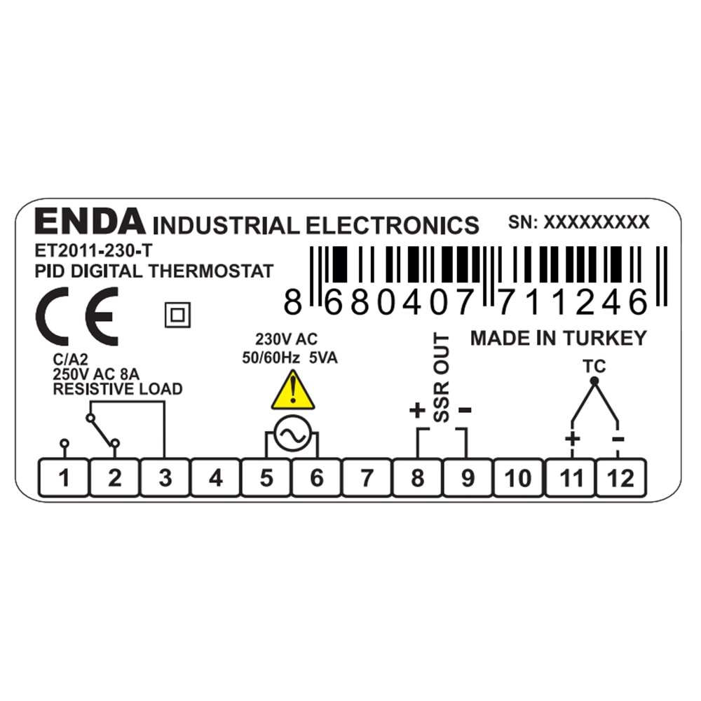 Enda ET2011-T-SM ,77x35 24vac/dc,TC-J Isı Kontrol