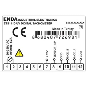 Enda ETS1410-230V ,77x35 220vac Takometre