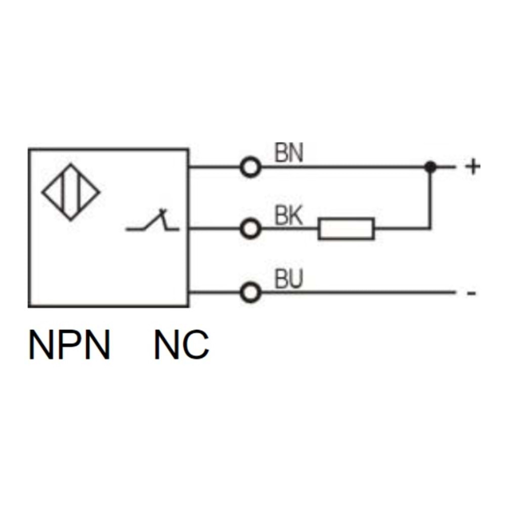 Mefa İPS-D5HA-NK ,Kübik/5mm NPN-NC Ayarlı 3-Kablo İplik Sensör