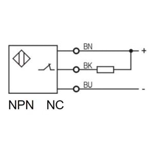 Mefa İPS-D5HA-NK ,Kübik/5mm NPN-NC Ayarlı 3-Kablo İplik Sensör