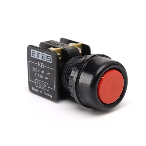 Emas KB12RK ,Kontak-1K Etanj Kırmızı Yaylı M22 Buton