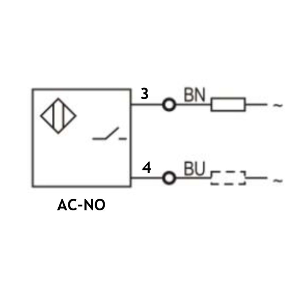 Lanbao LR12TCF02ATO ,M12/2mm AC-NO 2-Kablo Endüktif Sensör