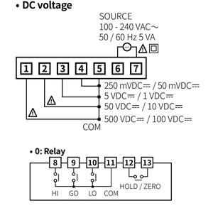 Autonics MT4W-DV-10 ,96x48mm 24vdc 0..500vdc Kontak-3A DC Voltmetre