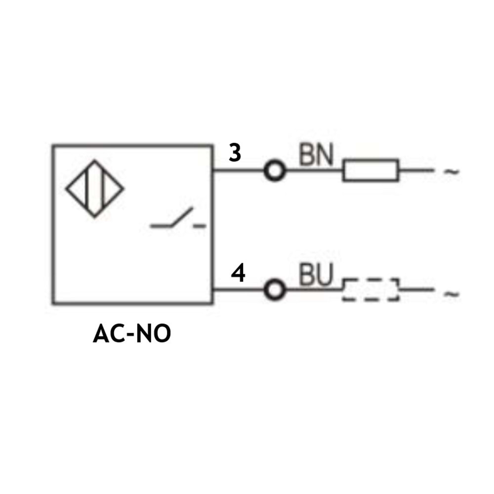 Autonics PR12-2AO ,M12/2mm AC-NO 2-Kablo Endüktif Sensör