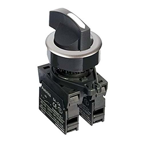 Autonics S3SF-S5W2AM ,3-Konum/Kontak-2A Siyah Yaylı M30 Anahtar