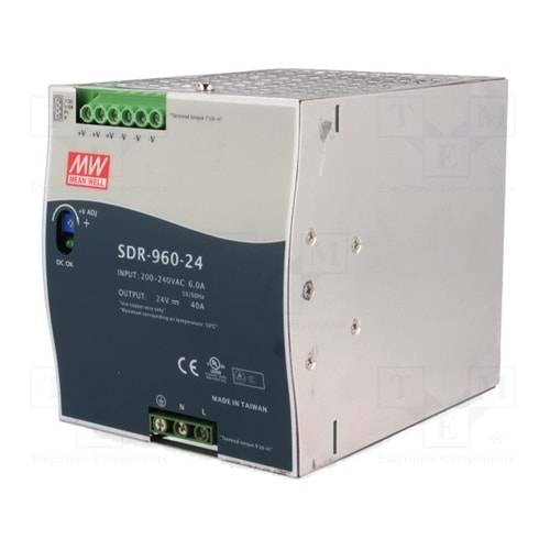 Meanwell SDR-960-24 ,110v..220vac 24vdc/40a Güç Kaynağı