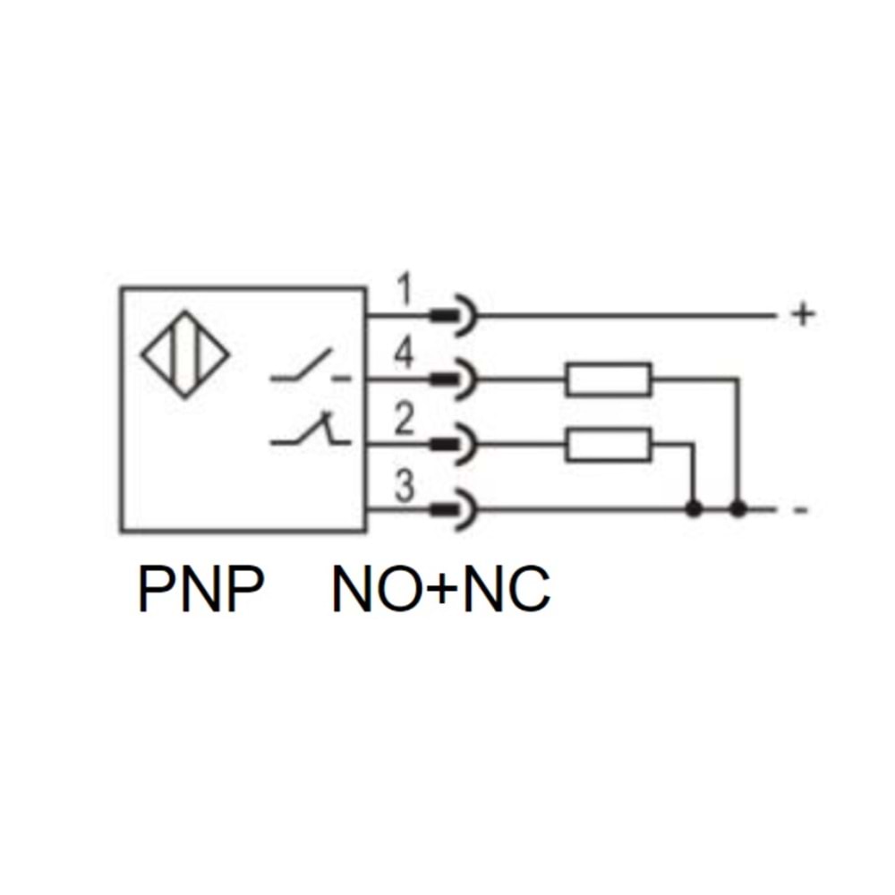 Sky-e P1S2P4004PS4A2 ,Kübik/4mm PNP-NO/NC 4-Kablo Endüktif Sensör