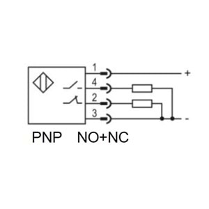 Sky-e P1S2P4004PS4A2 ,Kübik/4mm PNP-NO/NC 4-Kablo Endüktif Sensör