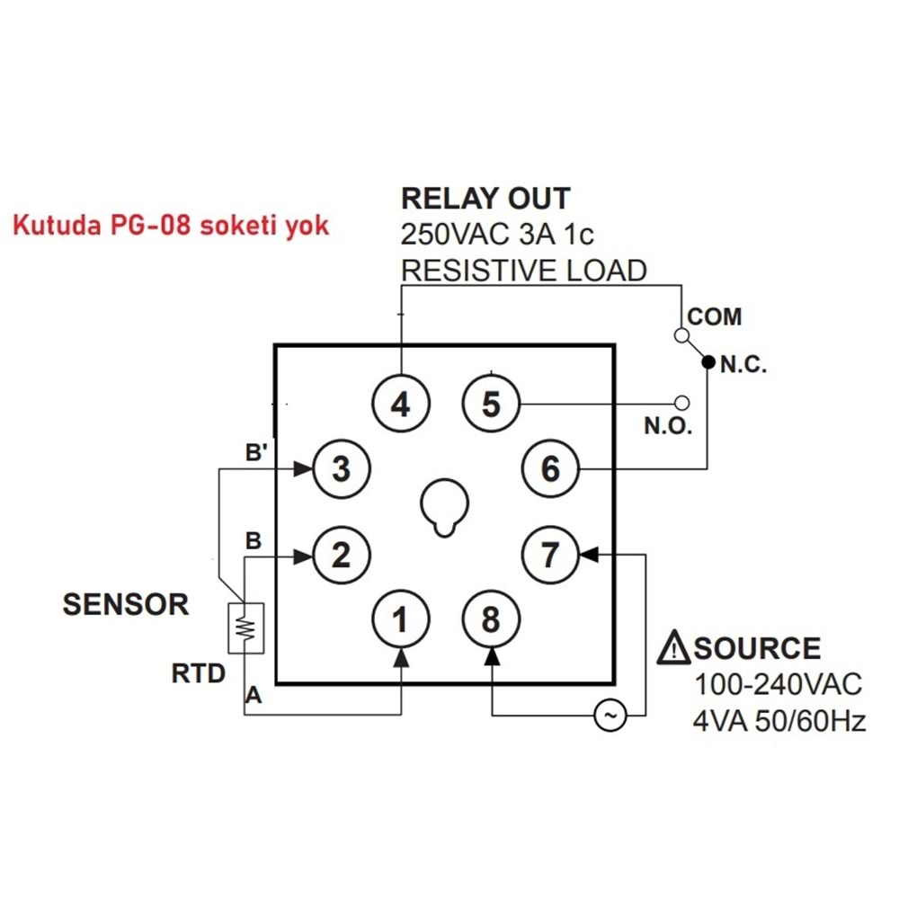 Autonics TAS-B4RP4C ,48x48mm 110v..220vac PT100 Kontak-1A1K Isı Kontrol