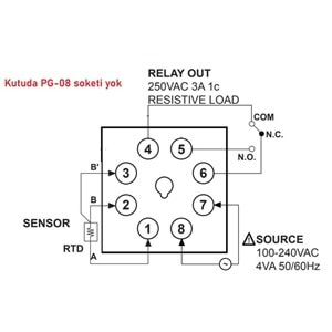 Autonics TAS-B4RP4C ,48x48mm 110v..220vac PT100 Kontak-1A1K Isı Kontrol
