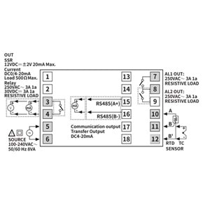 Autonics TX4S-14C ,48x48mm 110v..220vac PT100/TC 4..20mA/SSR Isı Kontrol