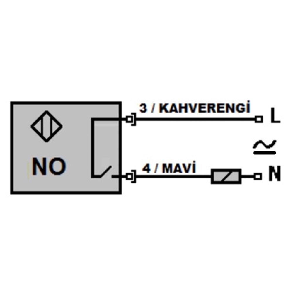 Mefa MM-S12L-YA ,M12/20mm 24v..220vac/dc AC/DC-NO 2-Kablo Manyetik Sensör