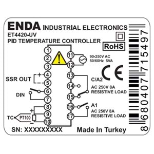 Enda ET4420-LV ,48x48,24vac/dc Isı Kontrol