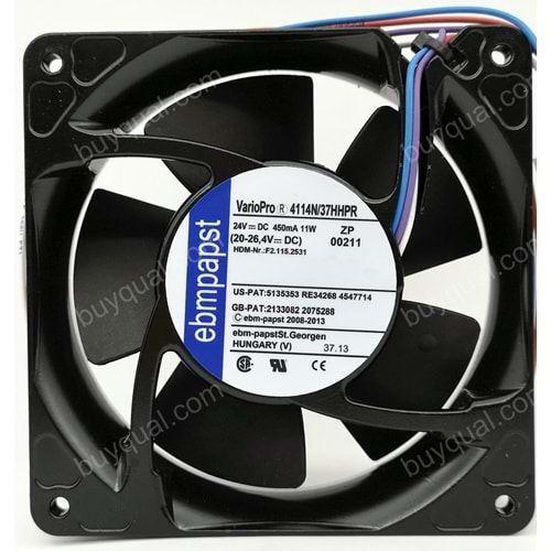EbmPapst 4114N/37HHPR ,120x38mm 24vdc 60-Cfm 2-Kablo Fan
