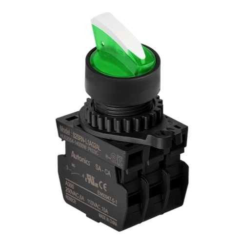 Autonics S2SRN-L7G2ALM ,3-Konum/Kontak-2A Yeşil-220v Kalıcı M22 Anahtar