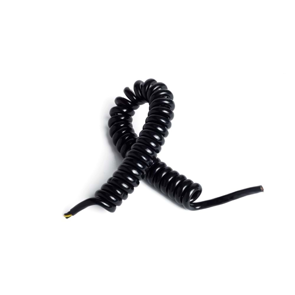 Icable PURFLEX-3x1-65/200cm ,Kesit 1mm² 3-Damar/Çok Telli 200cm Spiral Kablo