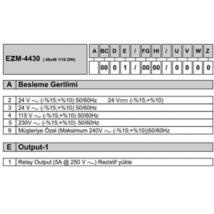 Emko EZM-4430.20001/0000/0000 ,48x48mm 24vac/dc 6-Hane Sayıcı