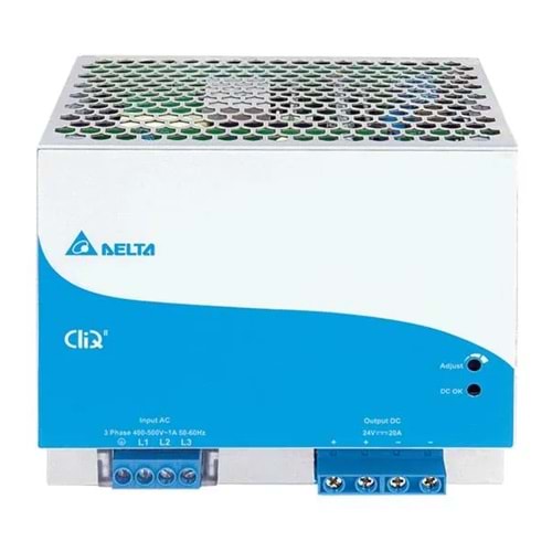 Delta DRP024V480W3BN ,3-Faz/380vac 24vdc/20a Güç Kaynağı
