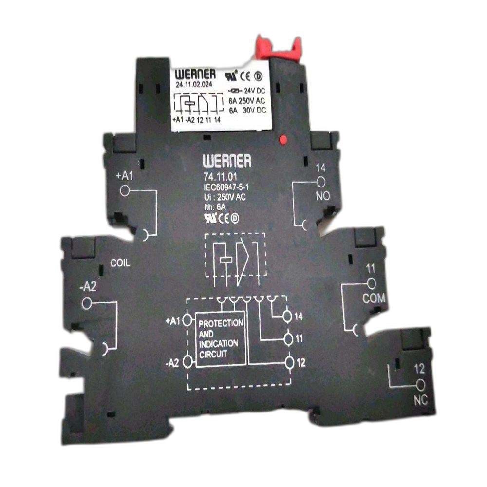 Werner 24.11.02.024+74.11.01 ,24vac/dc 1A1K/6a Vidalı Slim Röle Takım