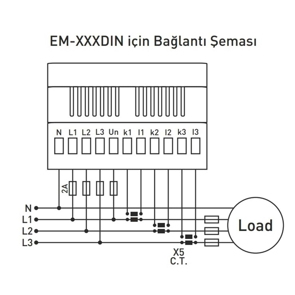 Tense EM-06DIN ,Ray/Dın 3-Faz Multimetre