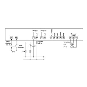 Emks TCT7-2100.1411 ,72x72mm 220vac Kontak-2A PTC Zaman/Isı Kontrol