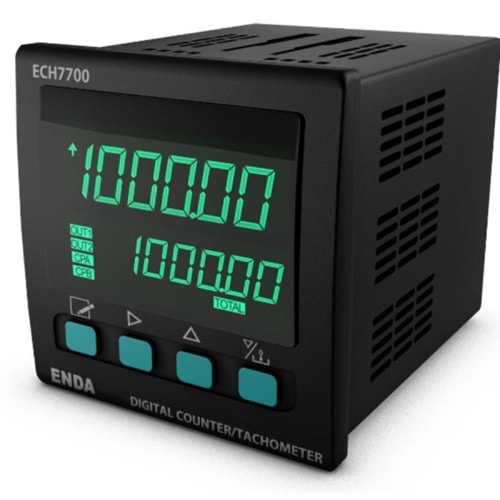Enda ECH7700-230 ,72x72mm 220vac Kontak-2A2K 6-Hane Sayıcı/Takometre