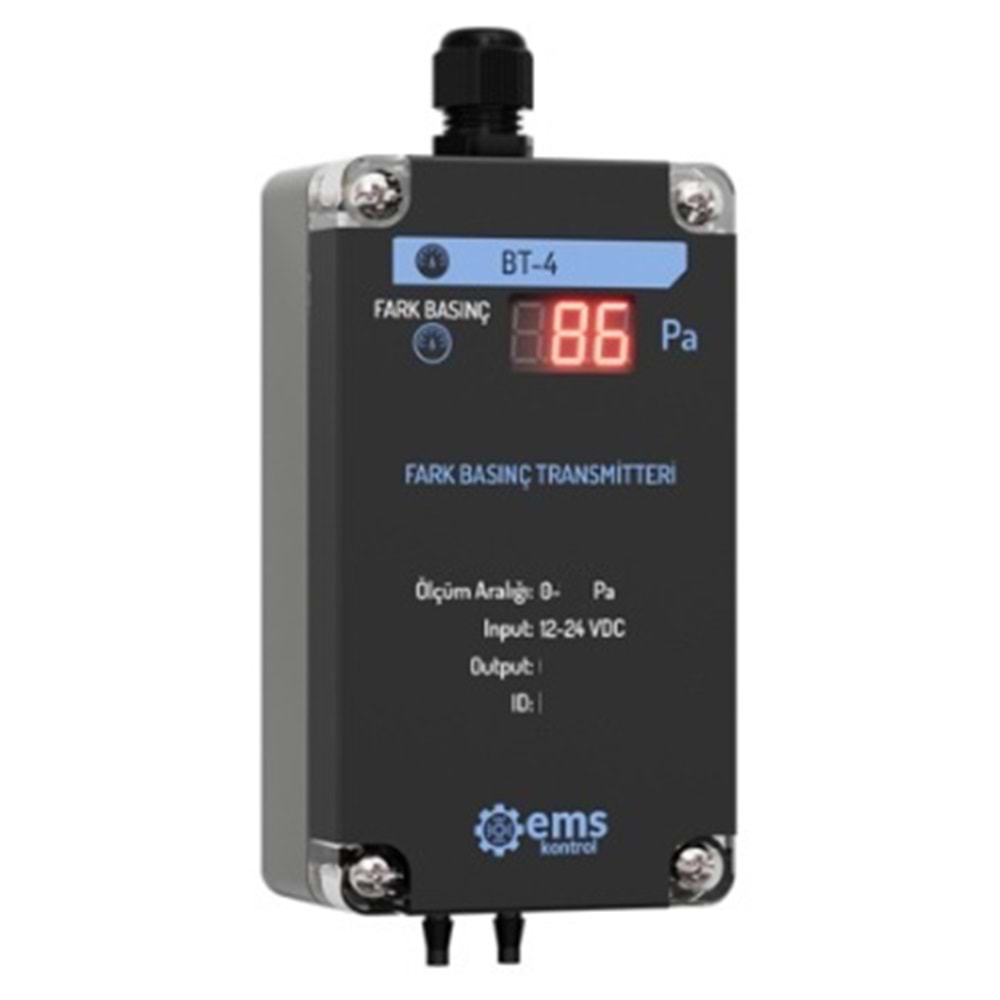 Ems BT-401-500pA ,24vdc 0..500pA 0..10v Ekranlı Fark Basınç Sensör