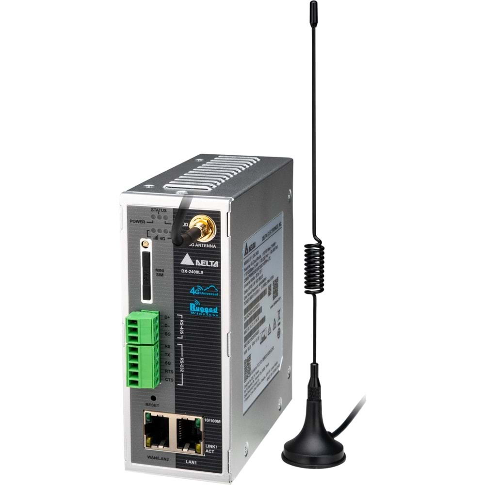 Delta DX-2400L9 ,Ray Tip 24vdc 2-Port 4G-SIM Hub/Bulut Router