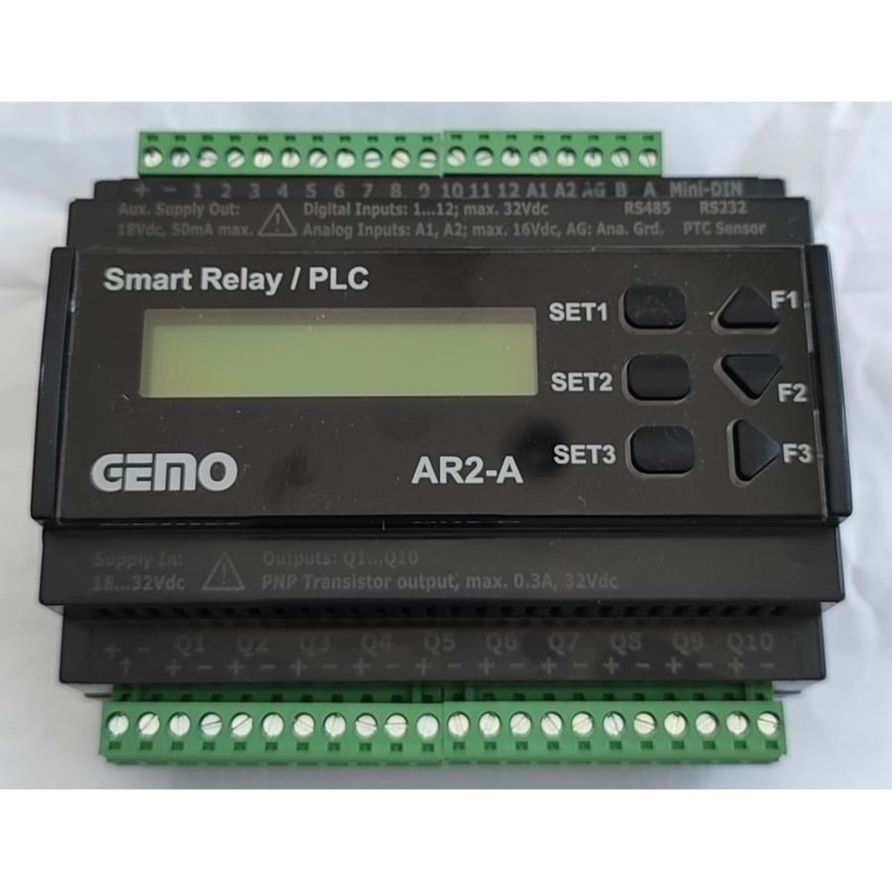 Gemo AR2-A-24VDC-12D2A-TR-RTC ,24vdc 12D2A/10-PNP RTC Plc Cpu Modül