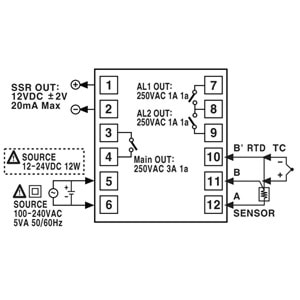 Autonics TC4S-24R ,48x48mm 110v..220vac PT100/TC Röle/Ssr Isı Kontrol