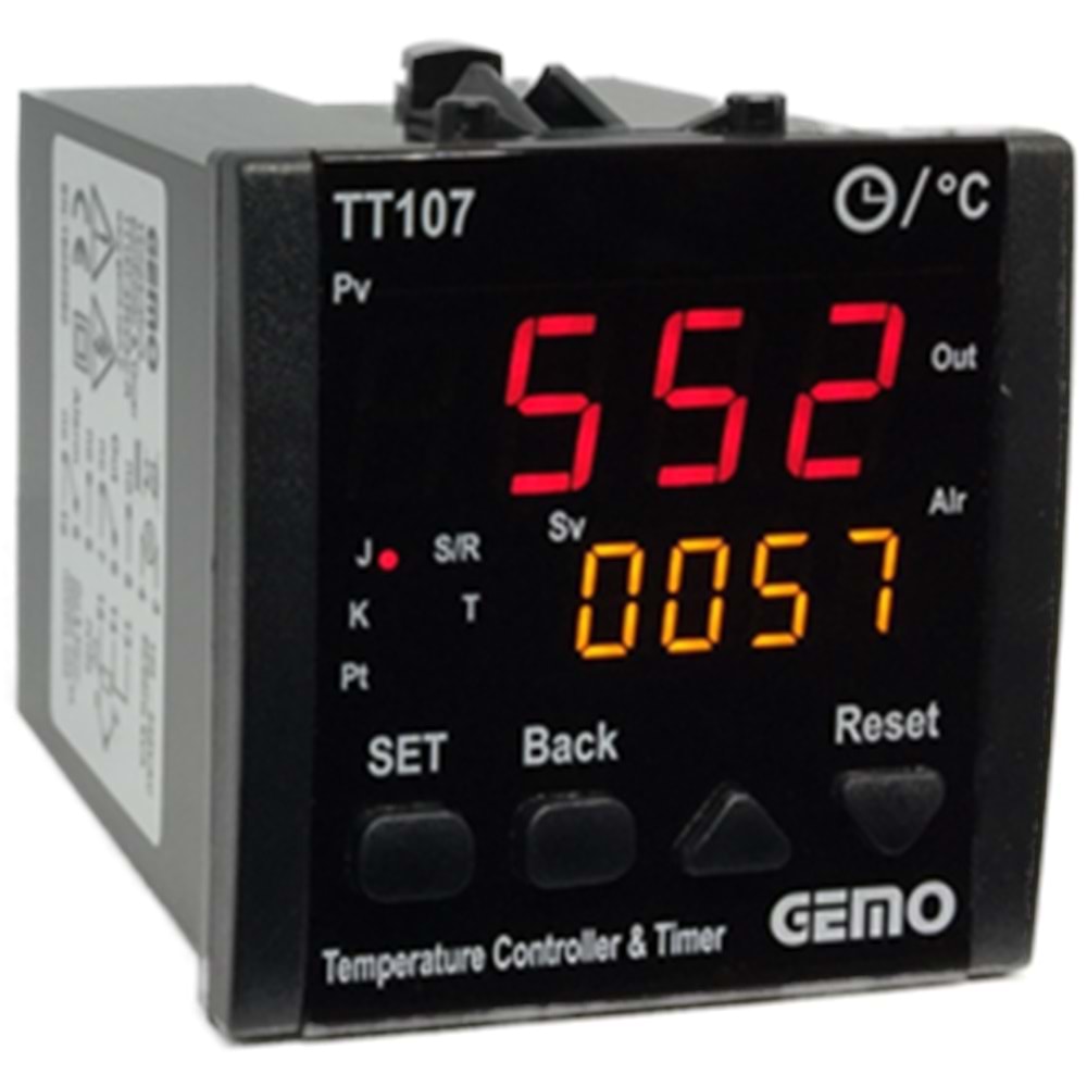 GEMO TT107-24V-R-S (GEMO 24Vac/dc,72x72,RÖLE,ISI KONTROL)