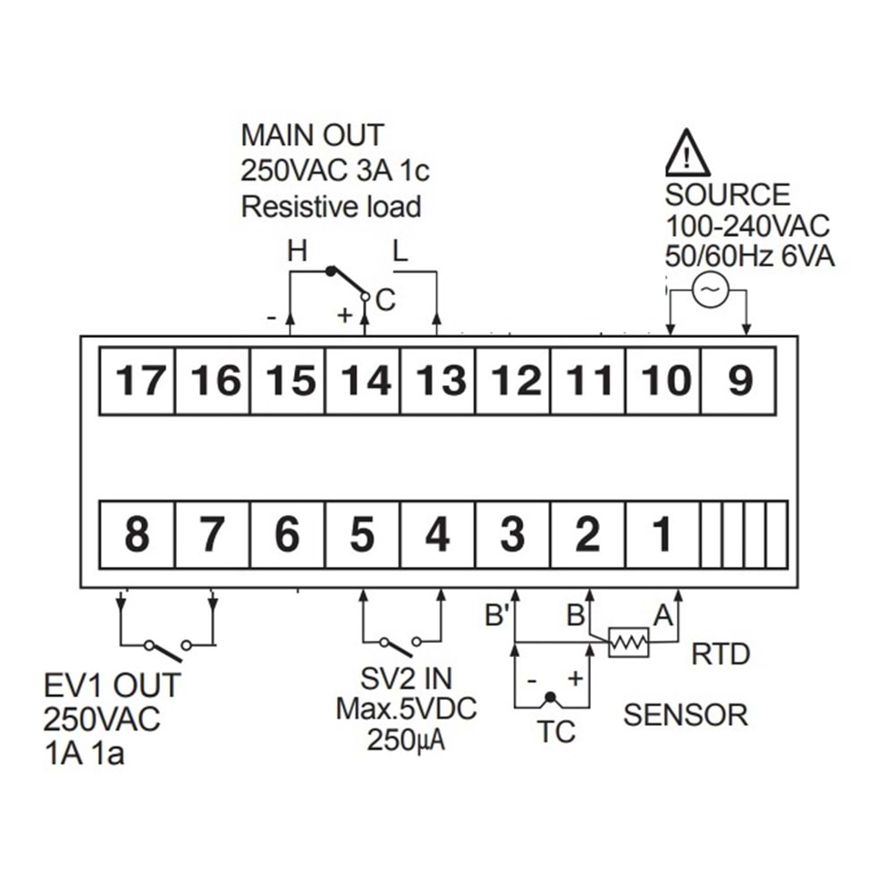 Autonics TZN4W-14R ,96x48mm 110v..220vac PT100/TC Kontak-1A1K Isı Kontrol