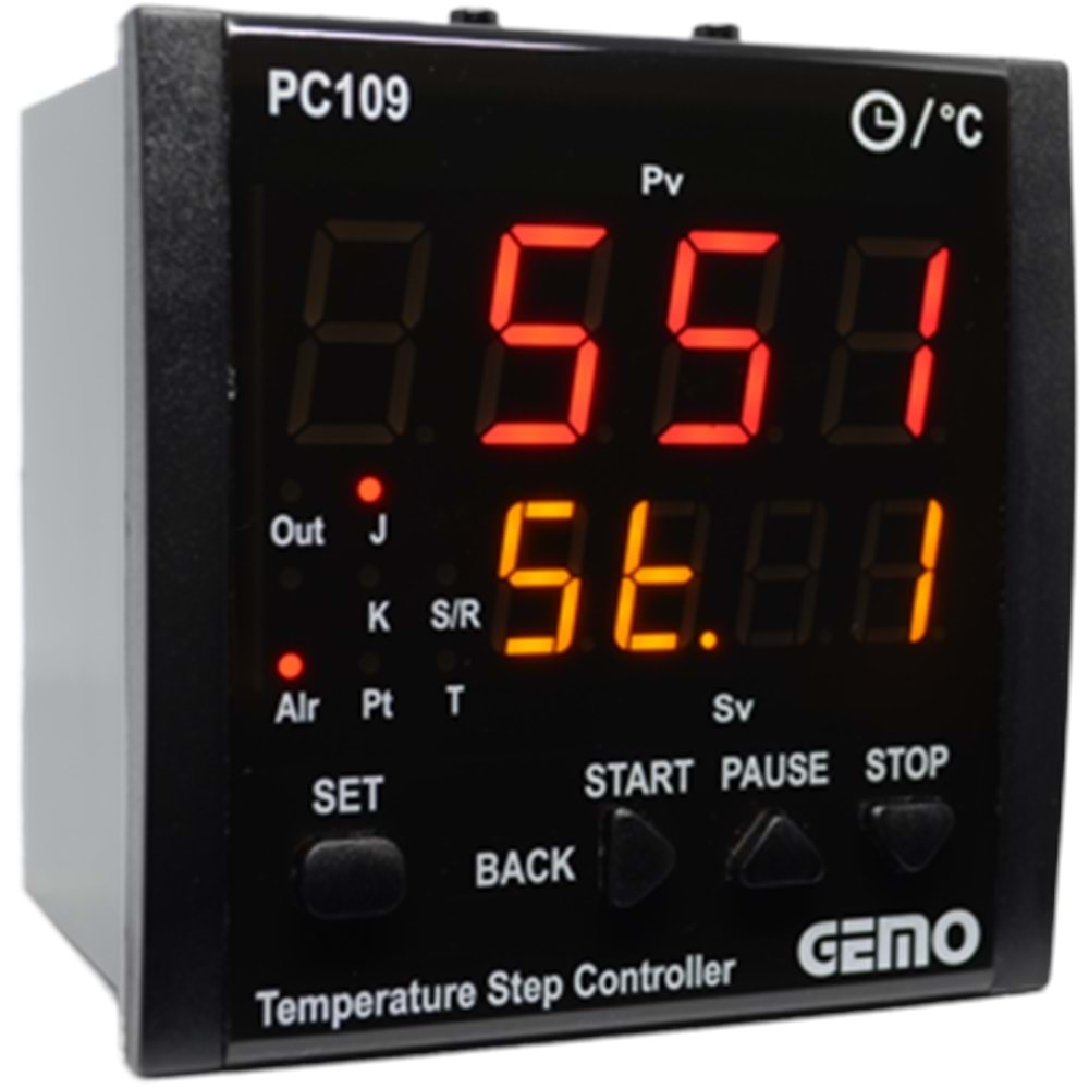 GEMO PC109-230VAC-R (100..240Vac,96x96,RÖLE,ADIM ISI KONTROL)